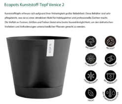 Ecopots Kunststoff-Topf Venice 2, rund