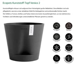 Ecopots Kunststoff-Topf Venice 2, rund