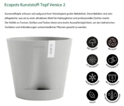 Ecopots Kunststoff-Topf Venice 2, rund