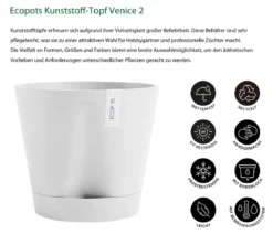 Ecopots Kunststoff-Topf Venice 2, rund