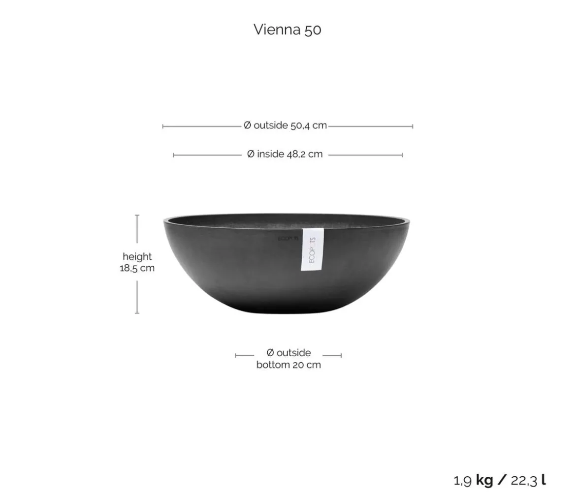 Ecopots Kunststoff-Topf Vienna, oval