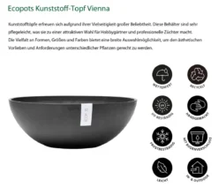Ecopots Kunststoff-Topf Vienna, oval