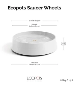 Ecopots Kunststoff-Untersetzer Oslo, rund, mit Rollen
