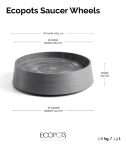 Ecopots Kunststoff-Untersetzer Oslo, rund, mit Rollen