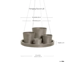 Ecopots Kunststoff-Untersetzer hängend, rund, ca. Ø36/H3 cm
