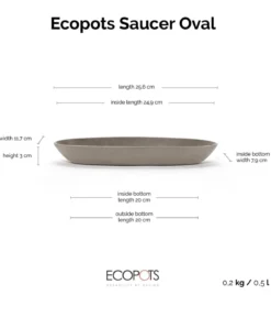 Ecopots Kunststoff-Untersetzer Sofia lang, oval
