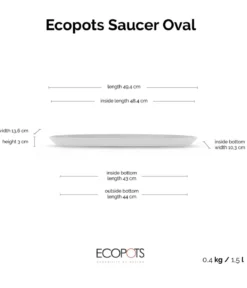 Ecopots Kunststoff-Untersetzer Sofia lang, oval