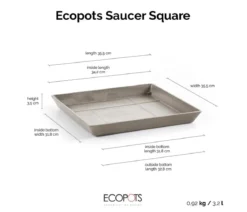 Ecopots Kunststoff-Untersetzer Rotterdam, quadratisch