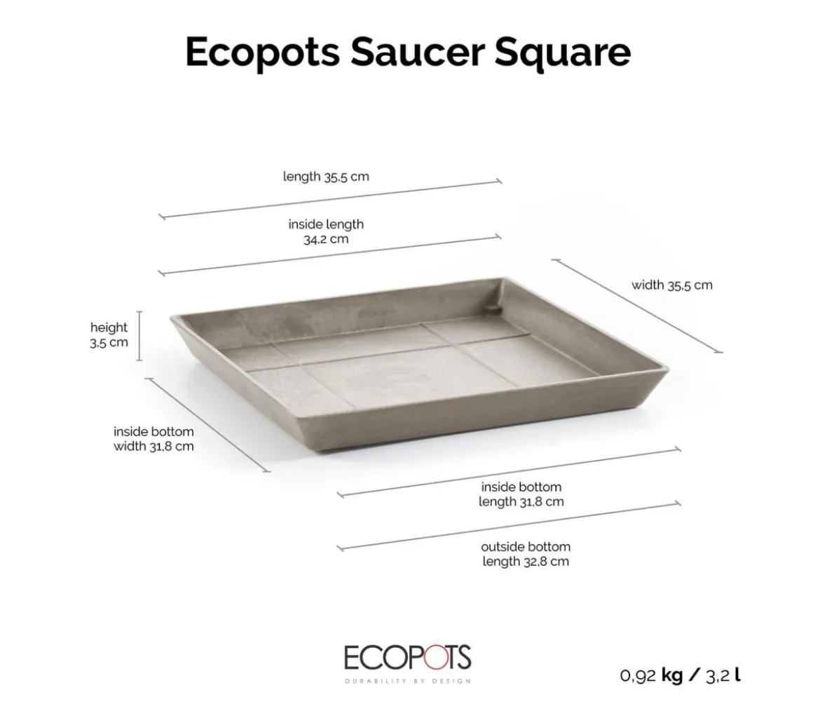Ecopots Kunststoff-Untersetzer Rotterdam, quadratisch