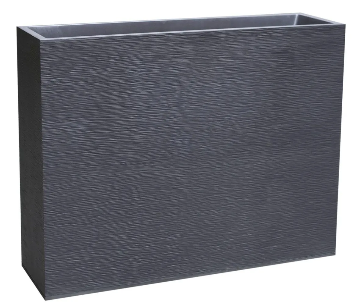 EDA Kunststoff-Blumenkasten Graphit Loft XL, rechteckig, anthrazit, ca. B99,5/H78,5/T29,5 cm