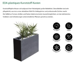 EDA Kunststoff-Kasten Graphit, gerillt, rechteckig, anthrazit