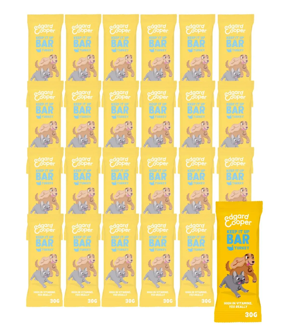 Edgard & Cooper Hundesnack Keep It Up Bar, Truthahn, 24 x 30 g