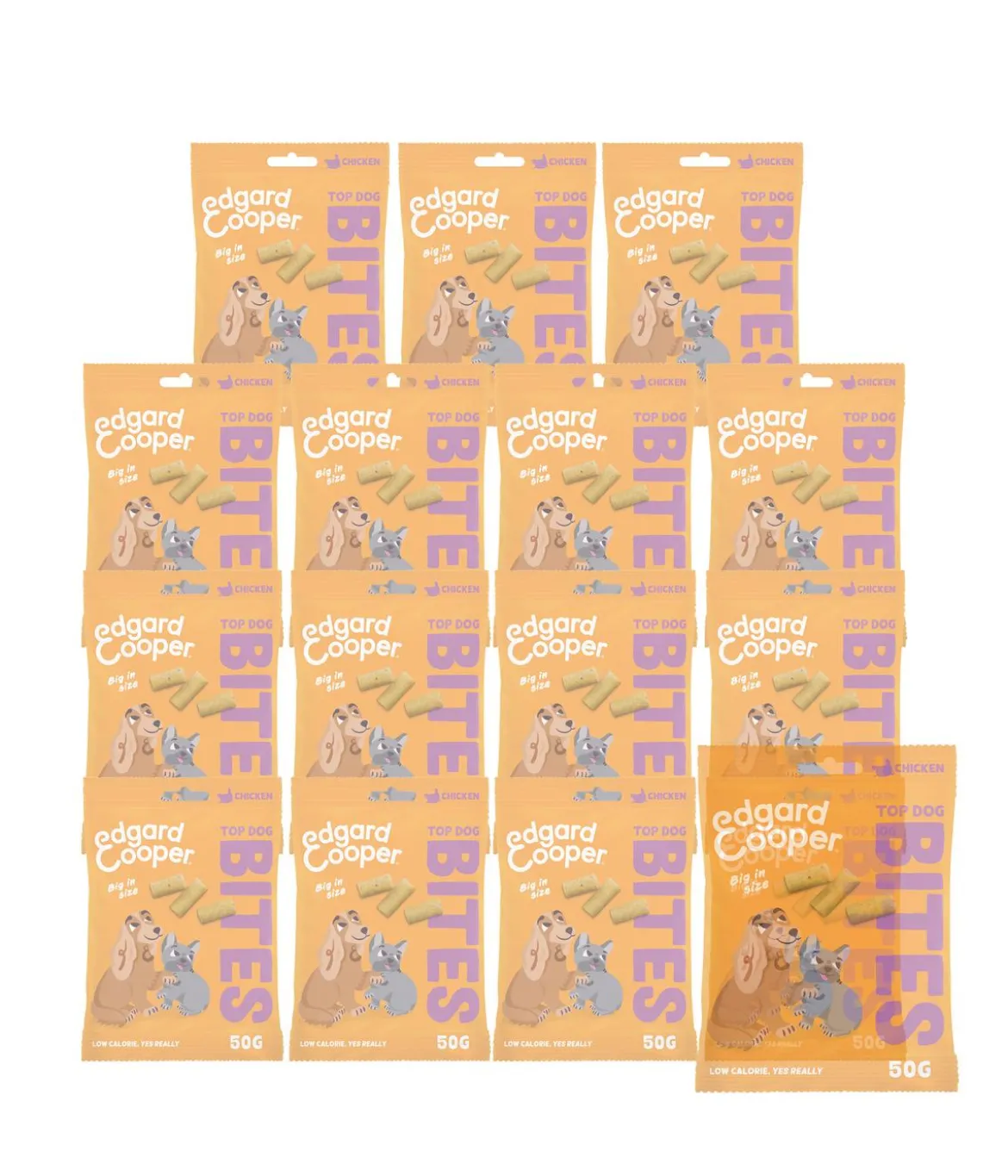 Edgard & Cooper Hundesnack Top Dog Bites, Big, Huhn, 15 x 50 g