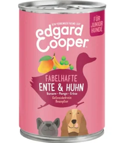 Edgard & Cooper Nassfutter für Hunde, Fabelhafte Ente & Huhn, Junior, 6 x 400 g