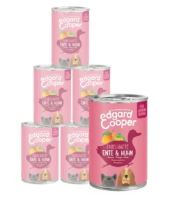 Edgard & Cooper Nassfutter für Hunde, Fabelhafte Ente & Huhn, Junior, 6 x 400 g