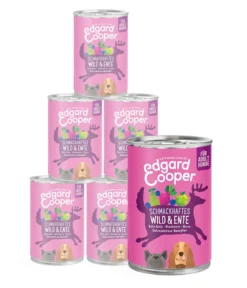Edgard & Cooper Nassfutter für Hunde, Schmackhaftes Wild & Ente Adult, 6 x 400 g