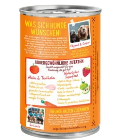 Edgard & Cooper Nassfutter für Hunde, Saftiges Huhn & Truthahn Adult, 6 x 400 g