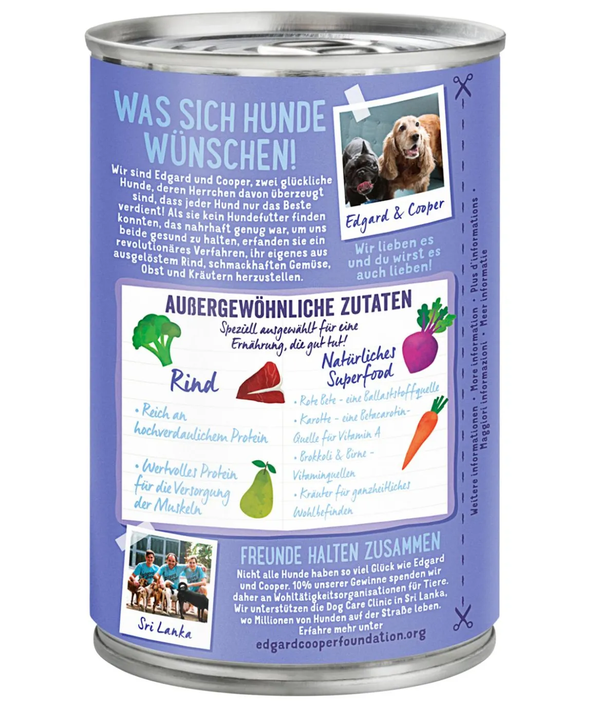 Edgard & Cooper Nassfutter für Hunde, Köstliches Rind Adult, 6 x 400 g