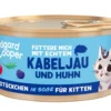Edgard & Cooper Nassfutter für Katzen Kabeljau & Freilaufhuhn Stückchen in Soße, Kitten, 18 x 85 g