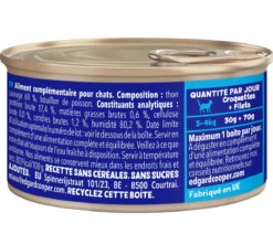 Edgard & Cooper Nassfutter für Katzen Wildfang-Thunfisch Filets, 24 x 70 g