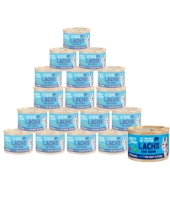 Edgard & Cooper Nassfutter für Katzen Pazifischer Lachs & Freilaufhuhn Stückchen in Soße Adult, 18 x 85 g
