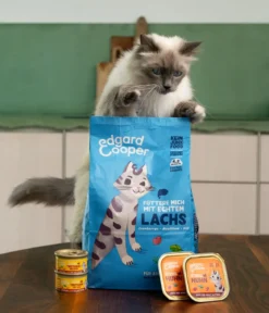 Edgard & Cooper Nassfutter für Katzen Freilauftruthahn & Freilaufhuhn Stückchen in Soße Adult, 18 x 85 g