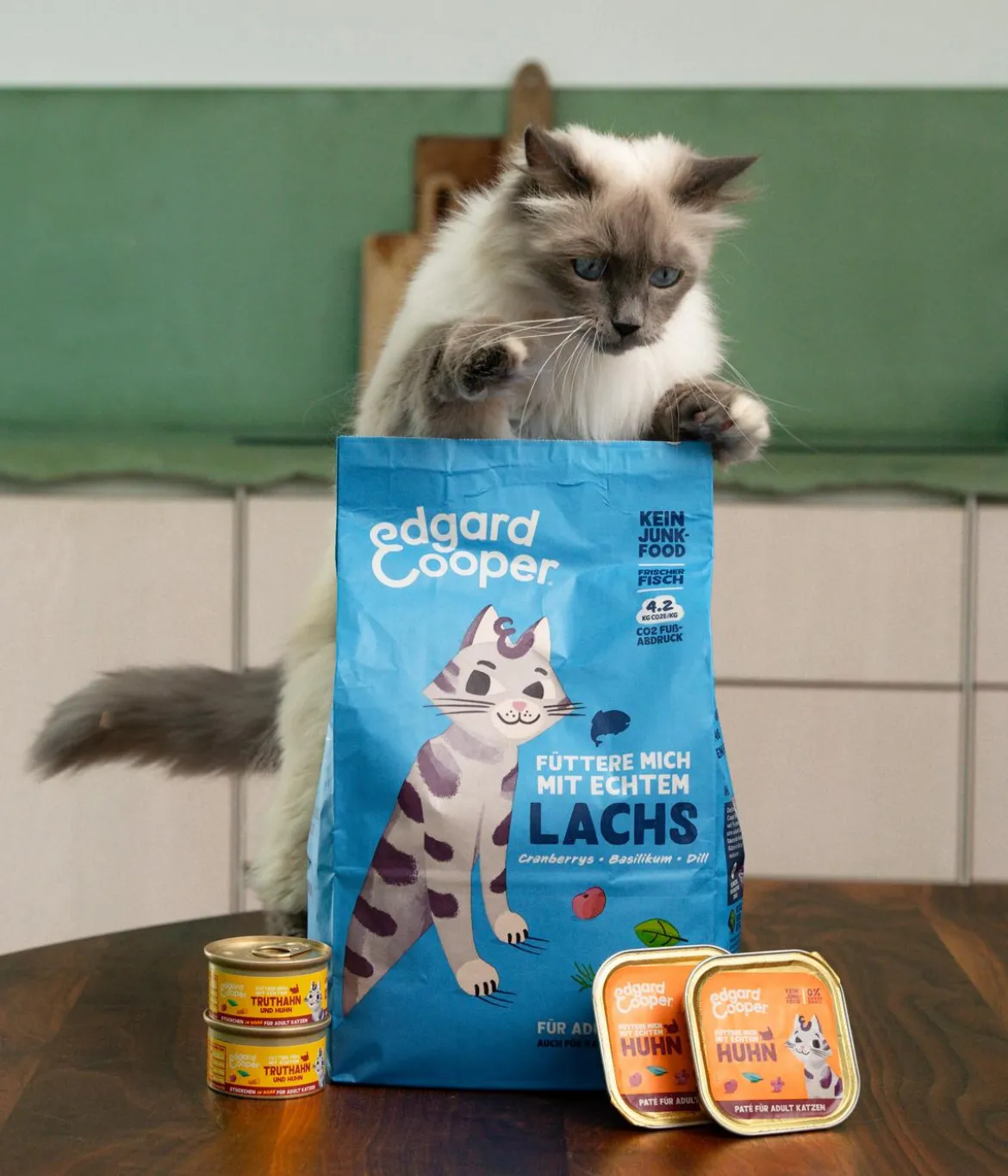 Edgard & Cooper Nassfutter für Katzen Freilauftruthahn & Freilaufhuhn Stückchen in Soße Adult, 18 x 85 g