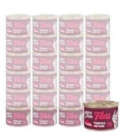 Edgard & Cooper Nassfutter für Katzen Wildfang-Thunfisch & Freilaufhuhn Filets, 24 x 70 g