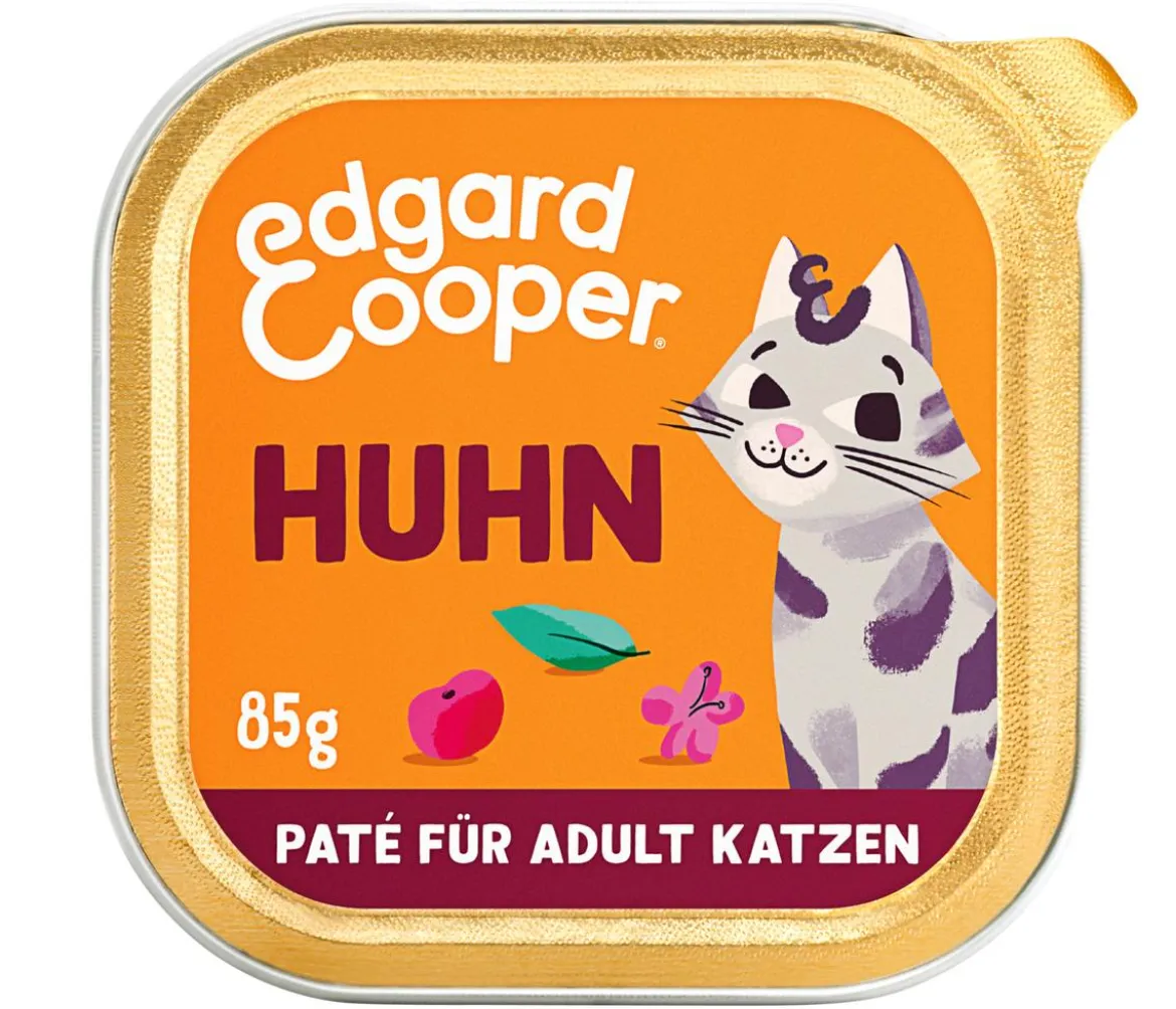 Edgard & Cooper Nassfutter für Katzen Freilaufhuhn Paté Adult, 16 x 85 g