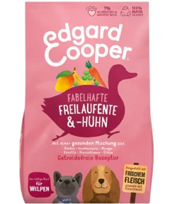 Edgard & Cooper Tockenfutter für Hunde, Fabelhafte Freilaufente, & -Huhn, Welpen