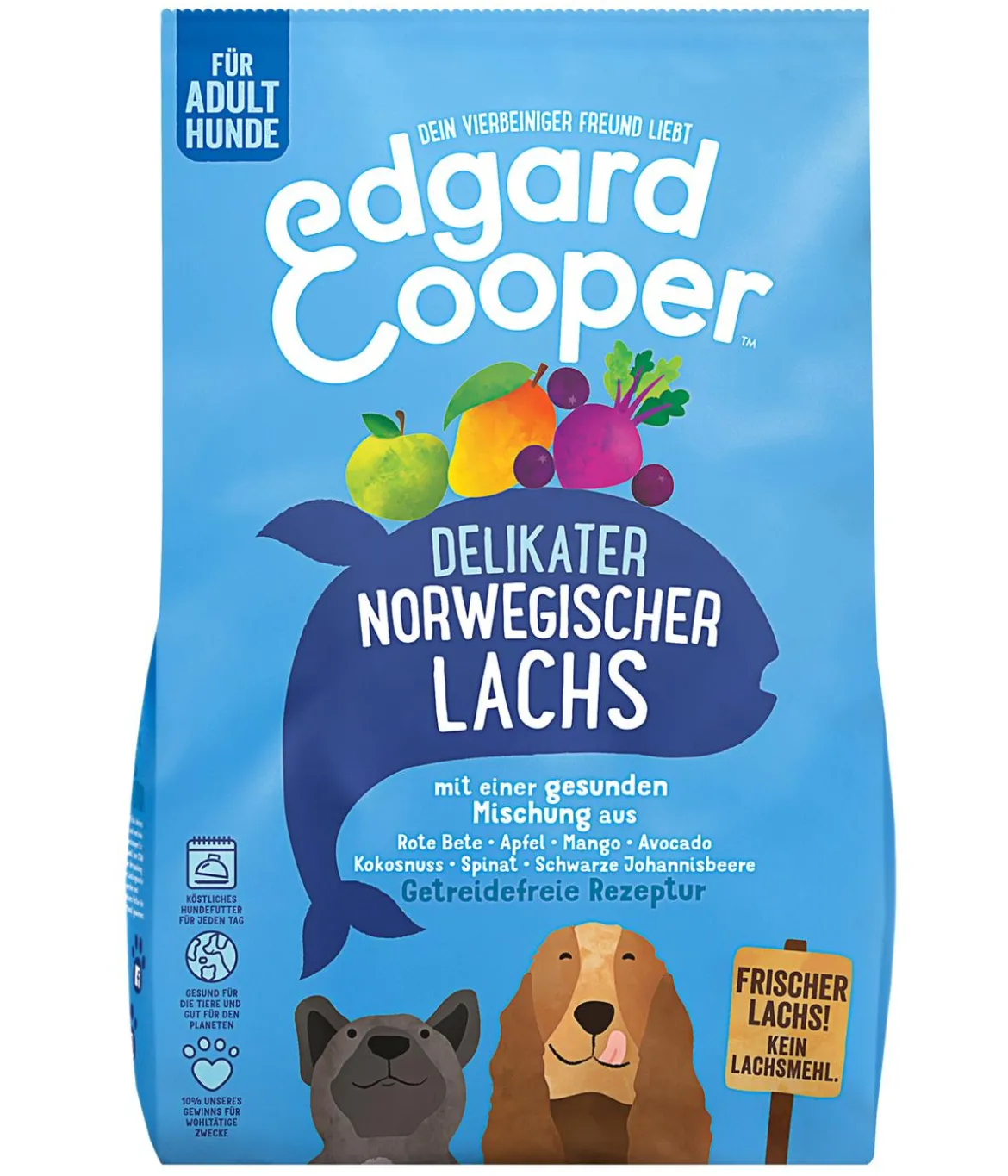 Edgard & Cooper Trockenfutter für Hunde, Delikater Norwegischer Lachs Adult