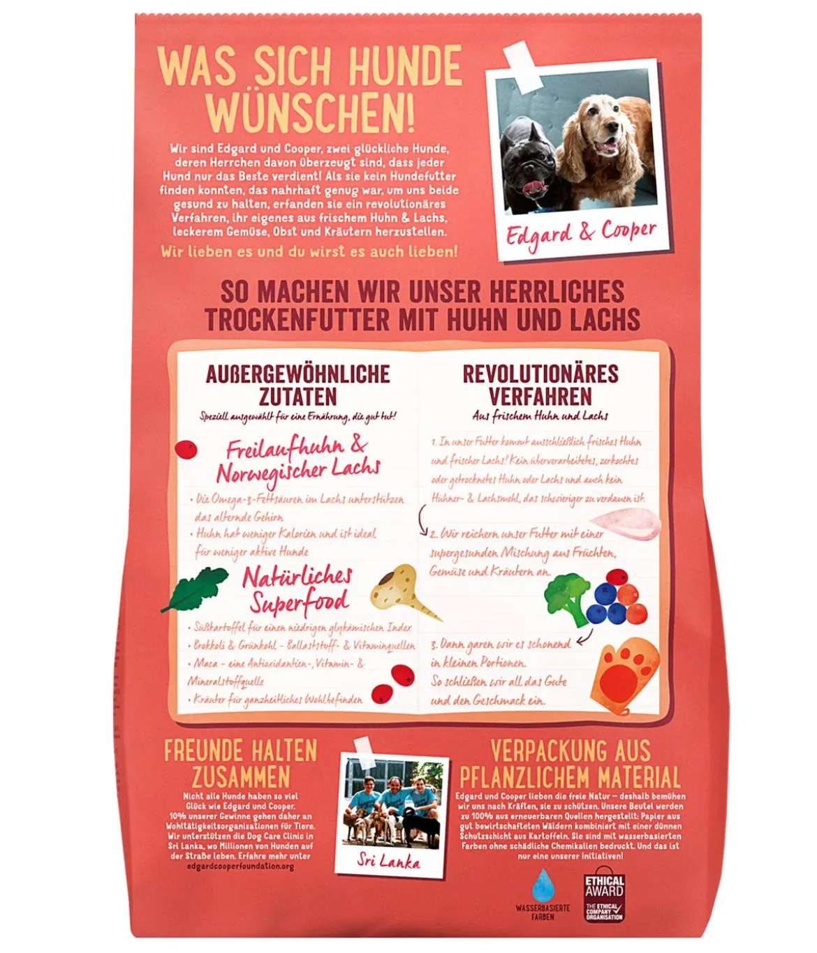 Edgard & Cooper Trockenfutter für Hunde, Herrliches Freilaufhuhn & Norwegischer Lachs, Senior