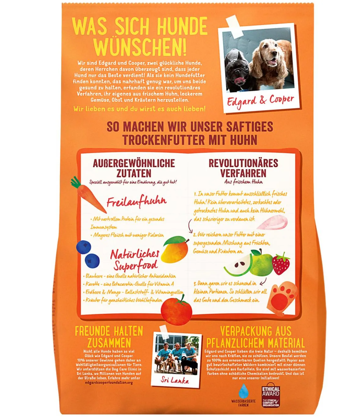Edgard & Cooper Trockenfutter für Hunde, Saftiges Freilaufhuhn Adult