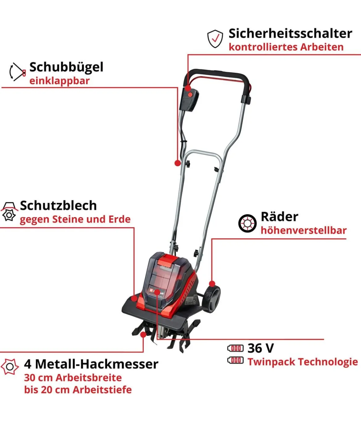 Einhell Akku-Bodenhacke GE-CR 30 Li-Solo