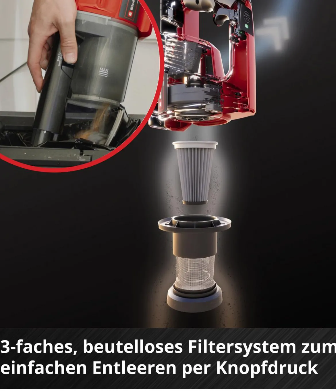 Einhell Akku-Stielstaubsauger TE-SV 18 Li, inkl. 1x 4,0 Ah Akku & 1x Ladegerät