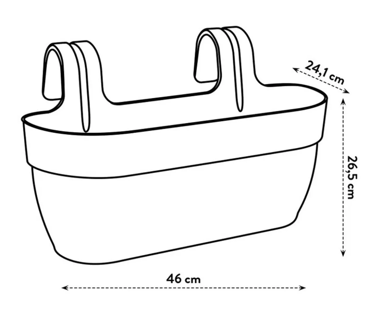 elho Kunststoff-Balkonhängetopf Vibia Campana Easy, länglich