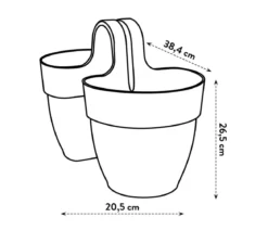 elho Kunststoff-Relingtöpfe Vibia Campana, anthrazit, ca. B27/H21/T38 cm