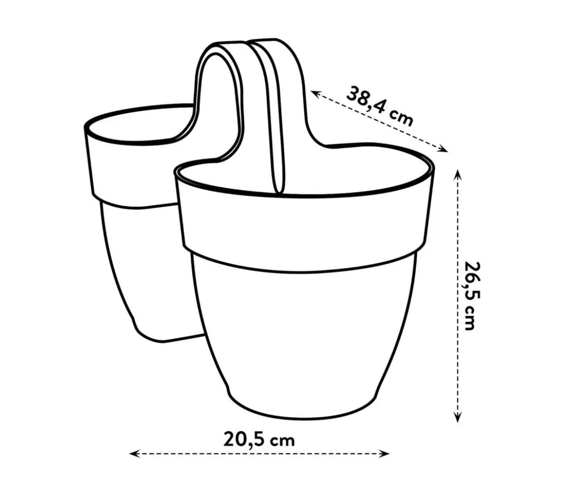 elho Kunststoff-Relingtöpfe Vibia Campana, anthrazit, ca. B27/H21/T38 cm