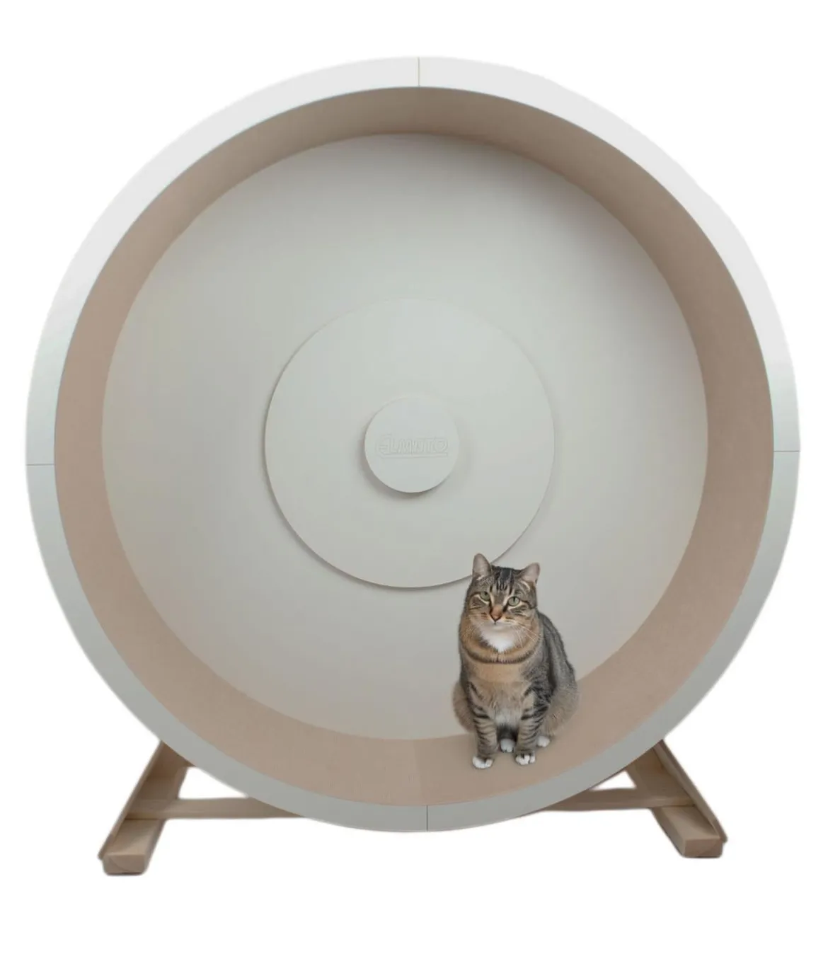 Elmato® Katzenlaufrad Rocky XXL, stehend, weiß/beige