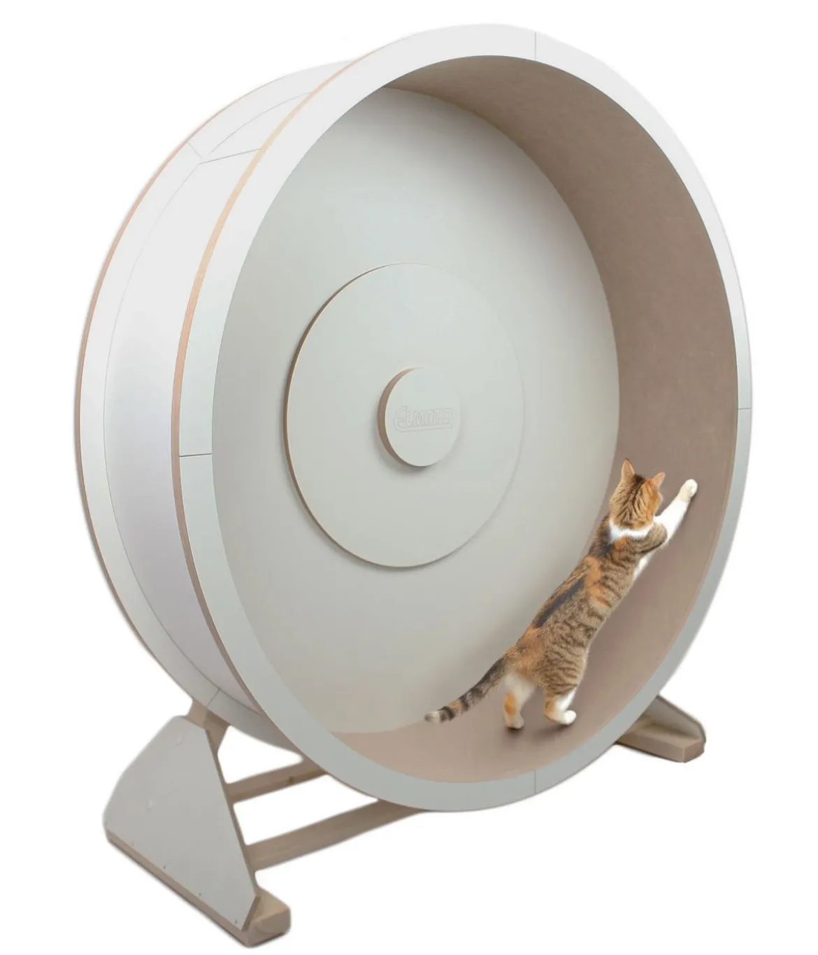 Elmato® Katzenlaufrad Rocky XXL, stehend, weiß/beige