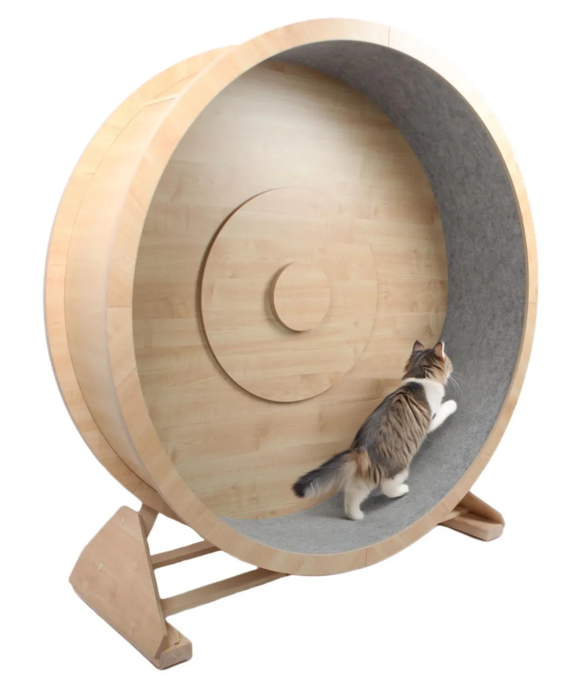 Elmato® Katzenlaufrad Rocky XXL, stehend, natur/grau
