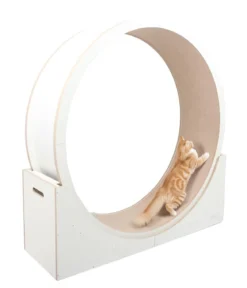 Elmato® Katzenlaufrad Simba XXL, stehend, weiß/beige