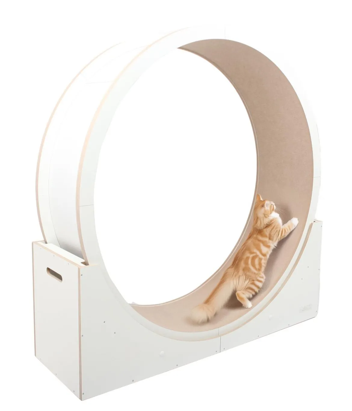 Elmato® Katzenlaufrad Simba XXL, stehend, weiß/beige