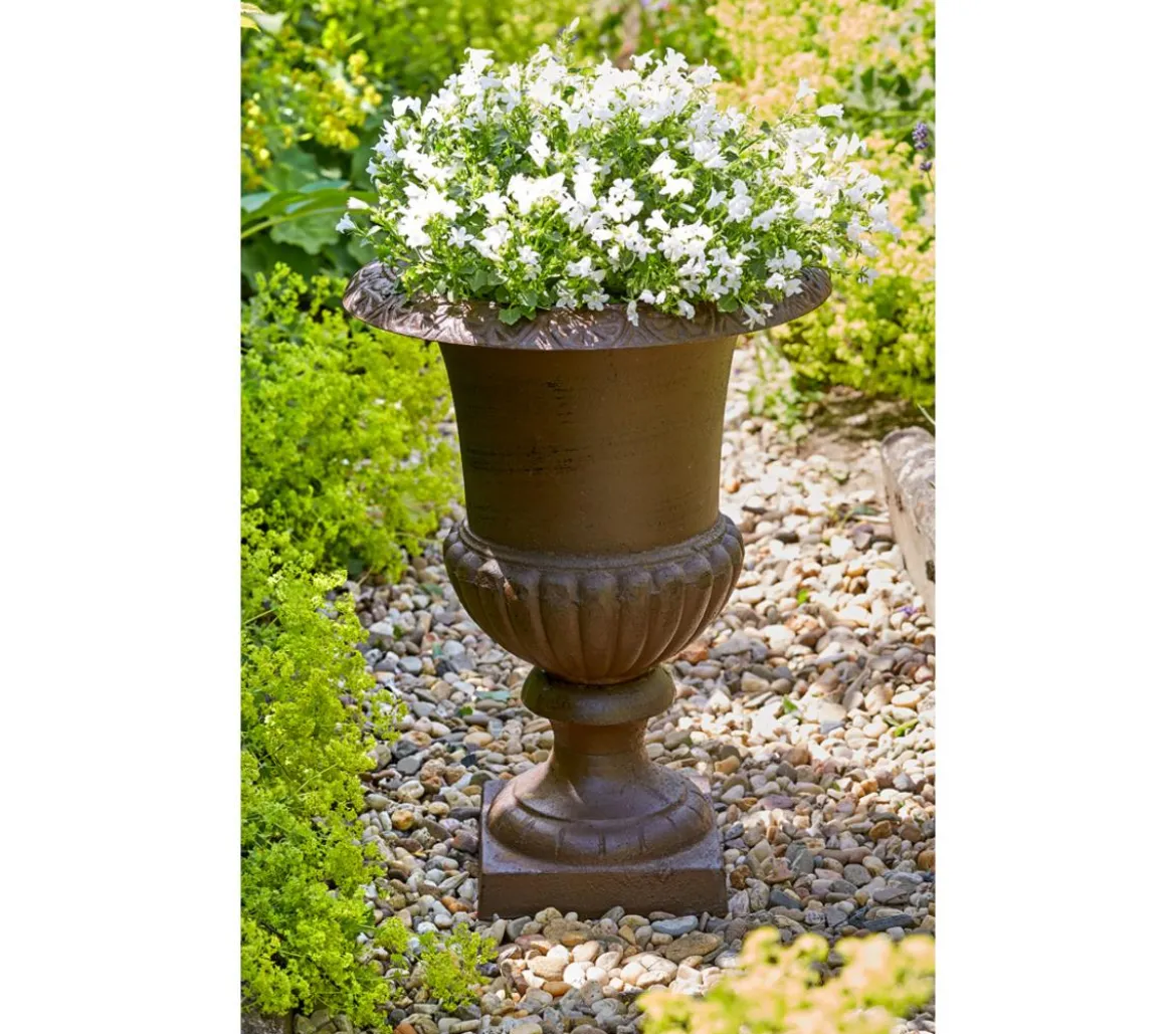 Esschert Design Französische Pflanzvase aus Gusseisen, dunkelbraun