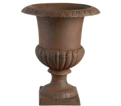 Esschert Design Französische Pflanzvase aus Gusseisen, dunkelbraun
