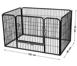 Feandrea Freilaufgitter für Hunde, ca. B122/H70/T80 cm