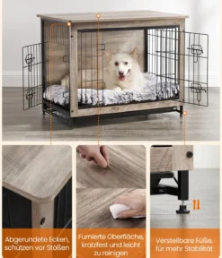 Feandrea Hundekäfig, greige, ca. B82,5/H64/T56 cm