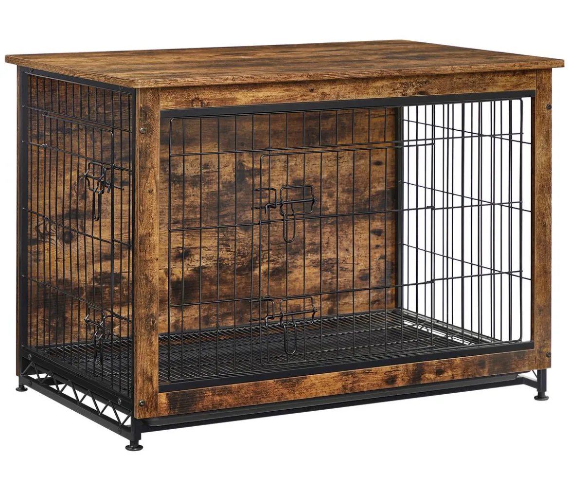 Feandrea Hundekäfig, vintage brown, ca. B98/H68/T65 cm