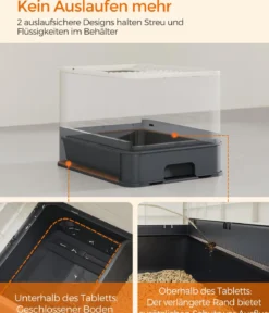 Feandrea Katzenklo mit Deckel, ca. B42,5/H37,8/T54,3 cm