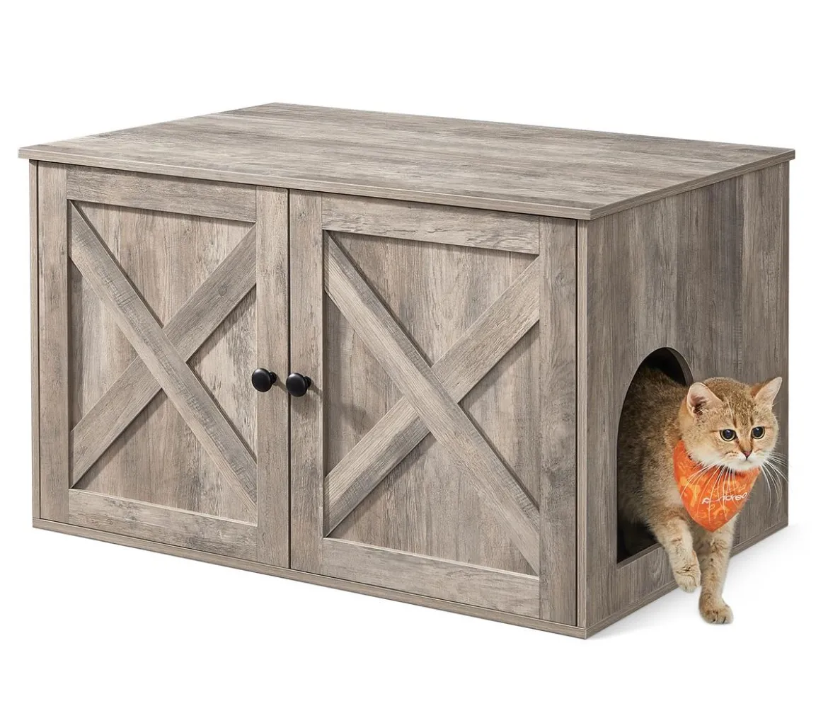 Feandrea Katzenklo-Schrank mit Türen, ca. B80/H49,2/T53 cm